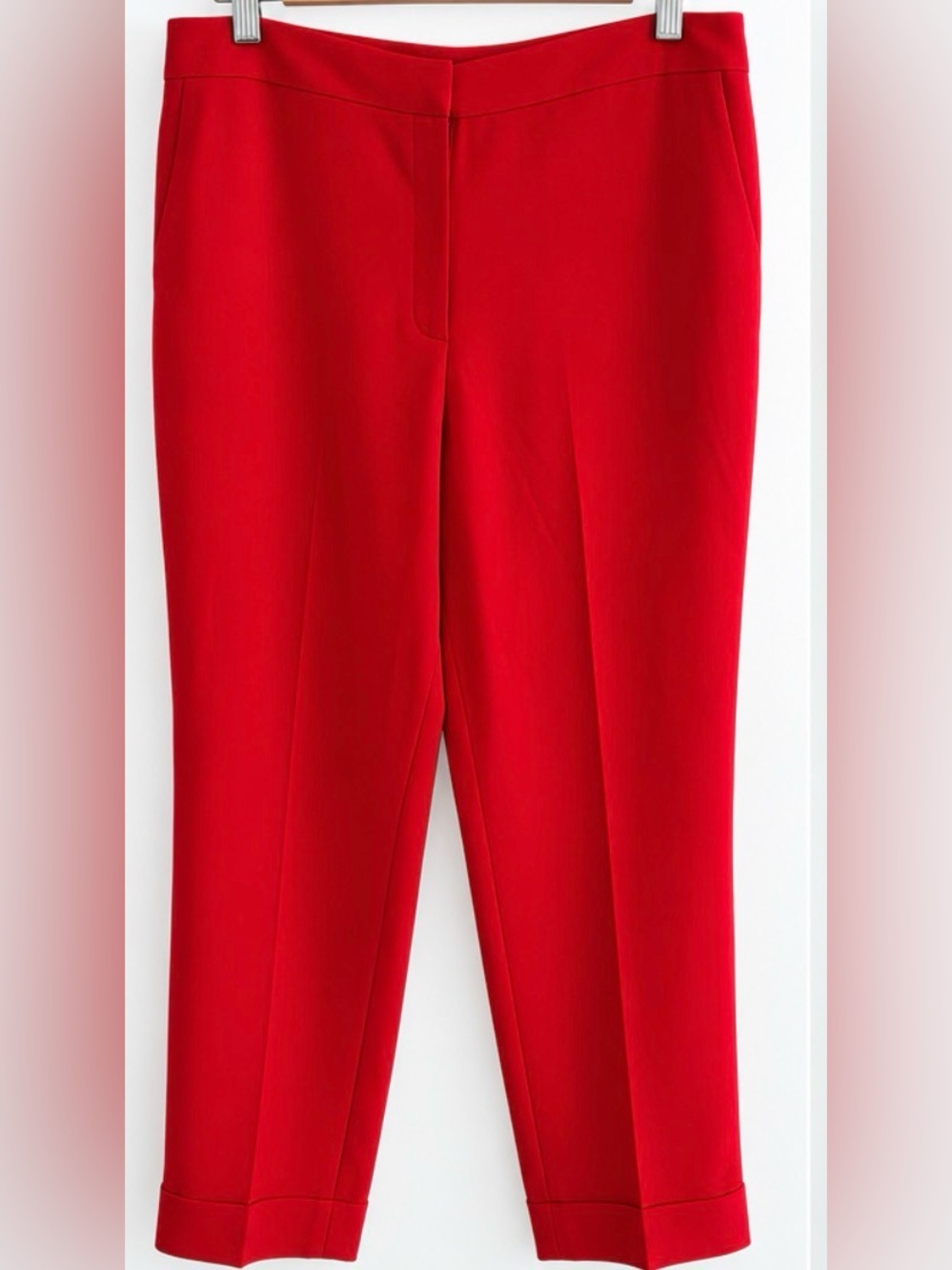 Lafayette 148 New York Clinton Finesse Crepe Red Pants Size 12 - Gorgeous!